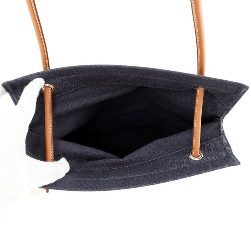 エルメス ショルダーバッグ サック アリーヌMM ブルーインディゴ/ゴールド/シルバー金具 トワルシェブロン K刻印