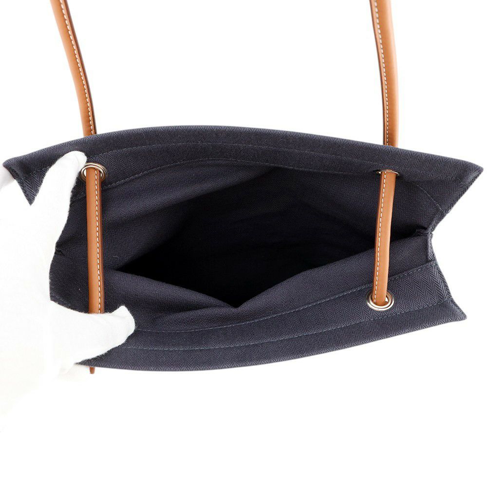 エルメス ショルダーバッグ サック アリーヌMM ブルーインディゴ/ゴールド/シルバー金具 トワルシェブロン K刻印