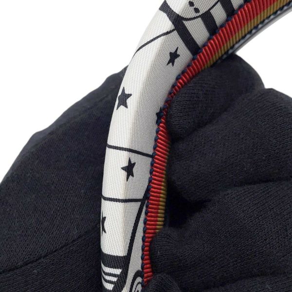 エルメス カチューシャ ジナ ジグザグ シルク HERMES ヘアアクセサリー 白 黒