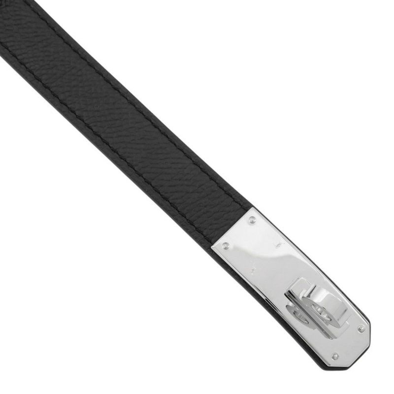 エルメス ケリーベルト ブラック/シルバー金具 エプソン B刻印 HERMES 黒