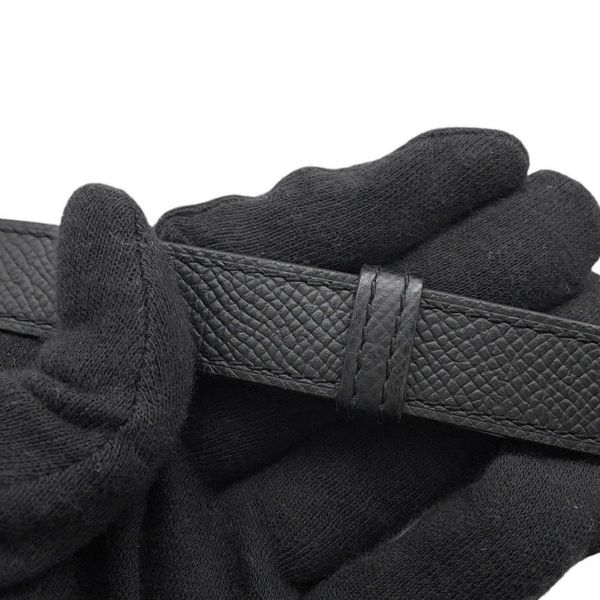 エルメス ケリーベルト ブラック/シルバー金具 エプソン B刻印 HERMES 黒