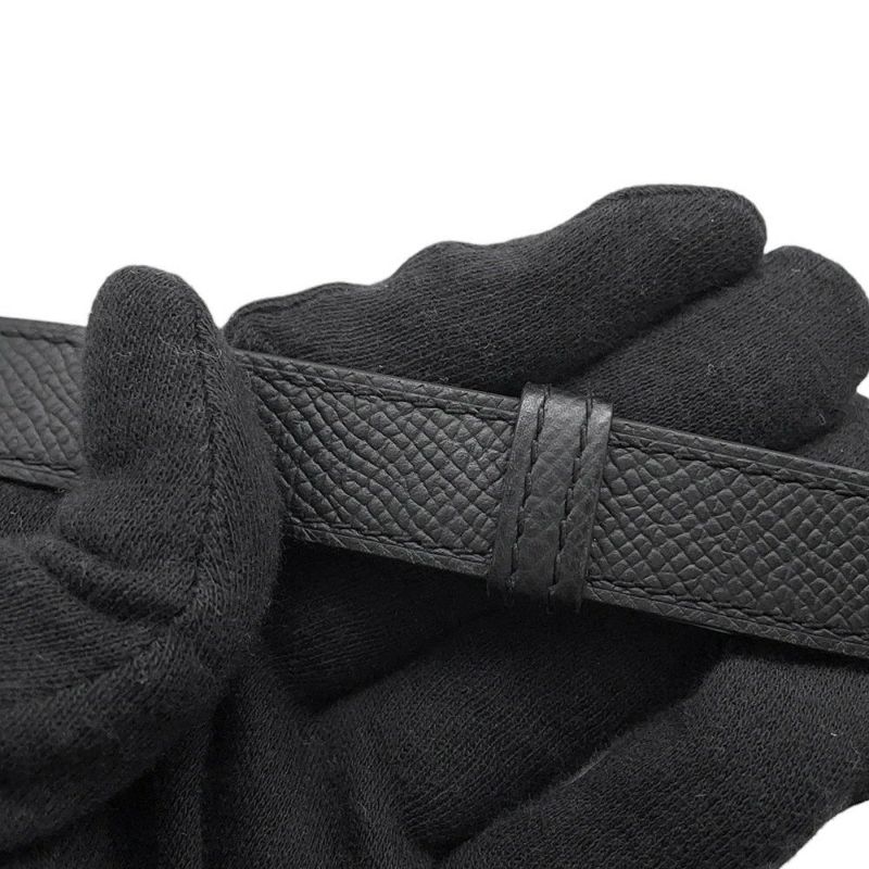 エルメス ケリーベルト ブラック/シルバー金具 エプソン B刻印 HERMES 黒