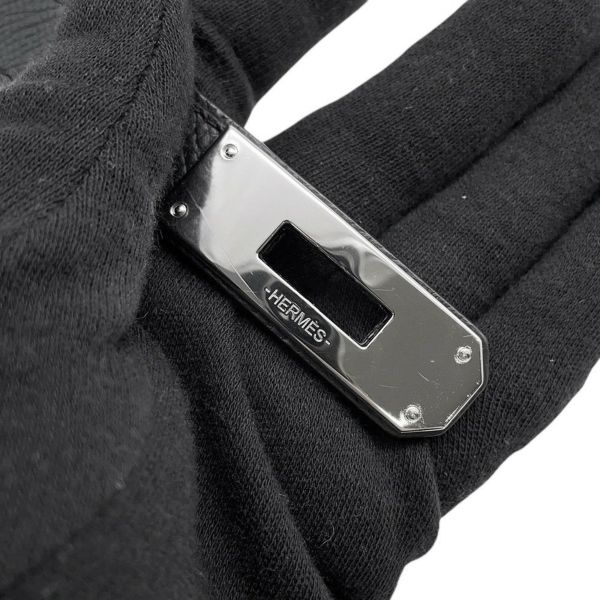 エルメス ケリーベルト ブラック/シルバー金具 エプソン B刻印 HERMES 黒