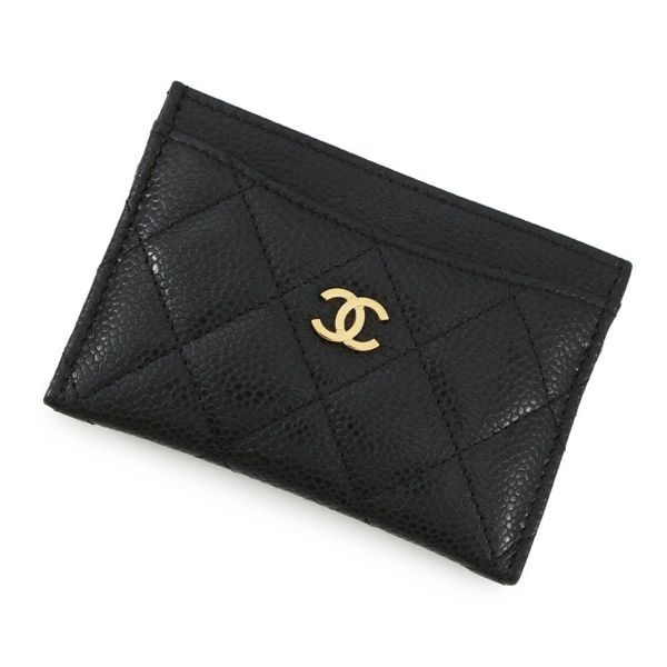 シャネル カードケース クラシック マトラッセ ココマーク キャビアスキン AP0213 CHANEL 定期入れ 名刺入れ パスケース 黒