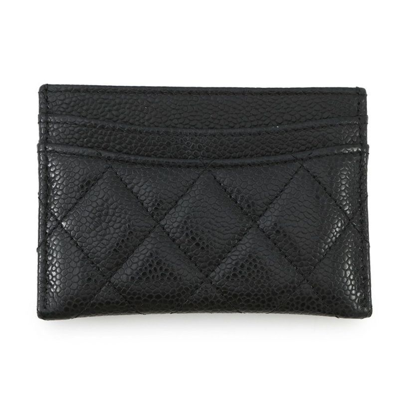 シャネル カードケース クラシック マトラッセ ココマーク キャビアスキン AP0213 CHANEL 定期入れ 名刺入れ パスケース 黒