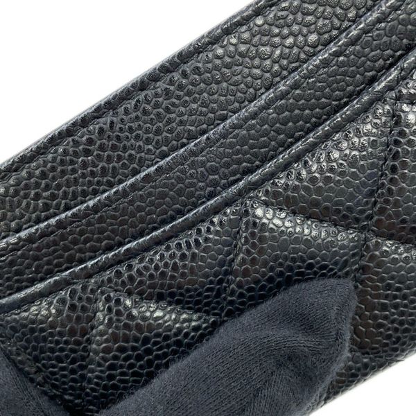 シャネル カードケース クラシック マトラッセ ココマーク キャビアスキン AP0213 CHANEL 定期入れ 名刺入れ パスケース 黒