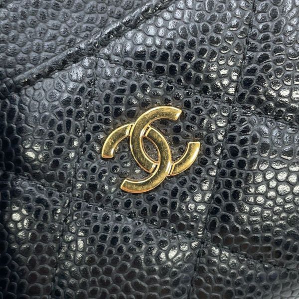 シャネル カードケース クラシック マトラッセ ココマーク キャビアスキン AP0213 CHANEL 定期入れ 名刺入れ パスケース 黒