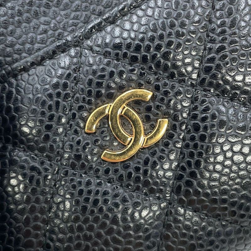シャネル カードケース クラシック マトラッセ ココマーク キャビアスキン AP0213 CHANEL 定期入れ 名刺入れ パスケース 黒