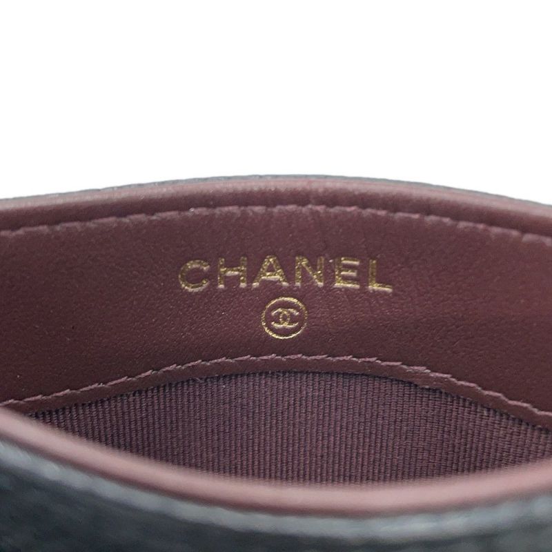 シャネル カードケース クラシック マトラッセ ココマーク キャビアスキン AP0213 CHANEL 定期入れ 名刺入れ パスケース 黒