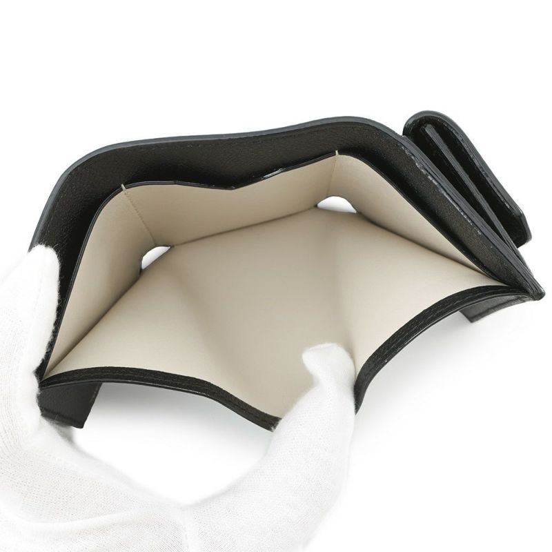 ヴァレクストラ 三つ折り財布 グリップ コンパクトパース ソフトカーフレザー SGNL0026028 Valextra 黒