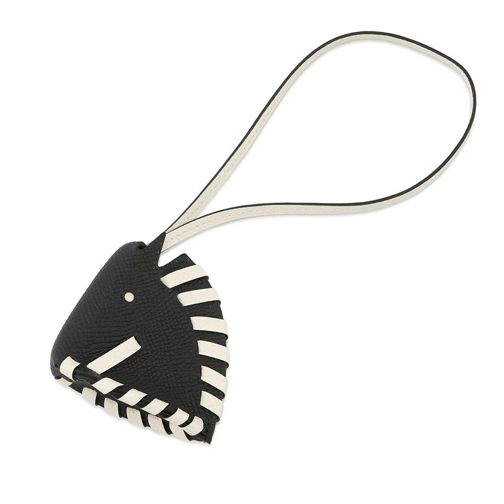 エルメス バッグチャーム シュバル トレッセ　ブラック/ナタ エプソン K刻印 HERMES チャーム 黒