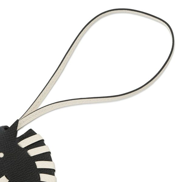 エルメス バッグチャーム シュバル トレッセ　ブラック/ナタ エプソン K刻印 HERMES チャーム 黒