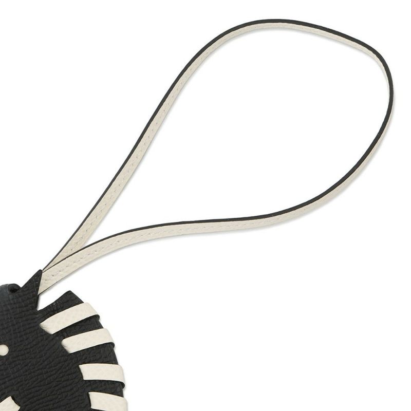 エルメス バッグチャーム シュバル トレッセ　ブラック/ナタ エプソン K刻印 HERMES チャーム 黒