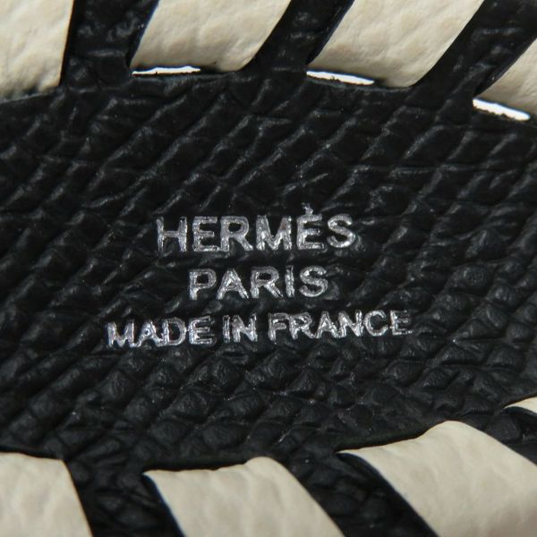 エルメス バッグチャーム シュバル トレッセ　ブラック/ナタ エプソン K刻印 HERMES チャーム 黒