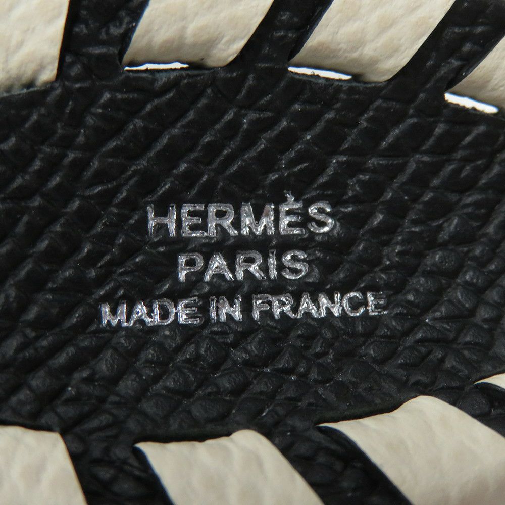 エルメス バッグチャーム シュバル トレッセ　ブラック/ナタ エプソン K刻印 HERMES チャーム 黒