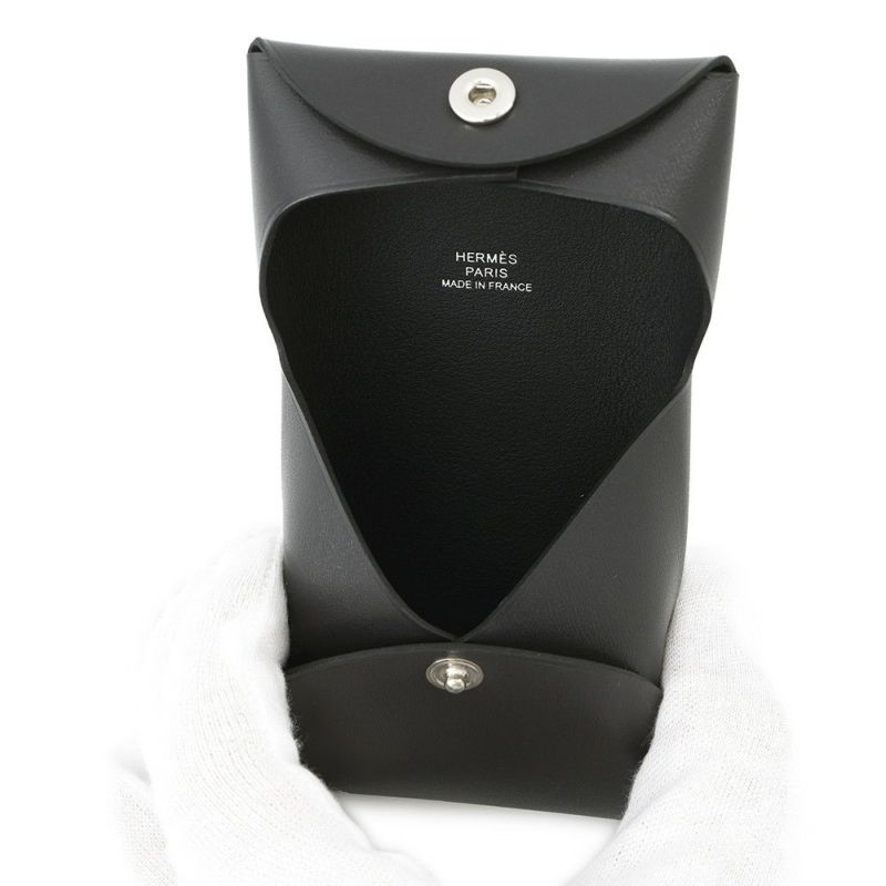 エルメス コインケース バスティア グラファイト ボックスカーフ K刻印 HERMES 小銭入れ