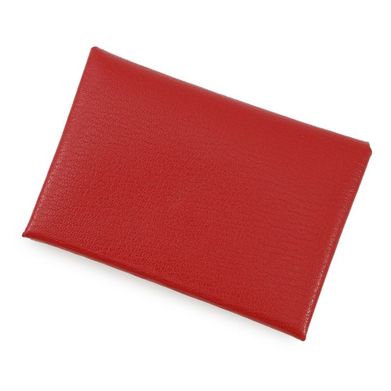 エルメス コインケース カルヴィ デュオ ルージュクー/シルバー金具 シェブルシャムキラ W刻印