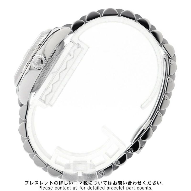 ロレックス デイトジャスト26 SS/K18WGホワイトゴールド 10Pダイヤ 179174G 腕時計 ピンクゴールドクリスタル文字盤