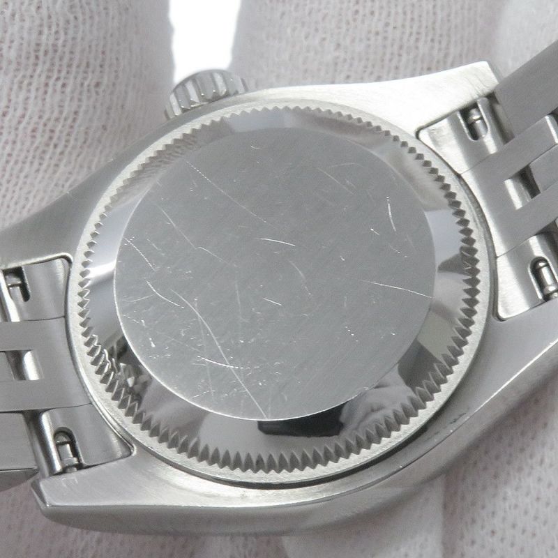 ロレックス デイトジャスト26 SS/K18WGホワイトゴールド 10Pダイヤ 179174G 腕時計 ピンクゴールドクリスタル文字盤