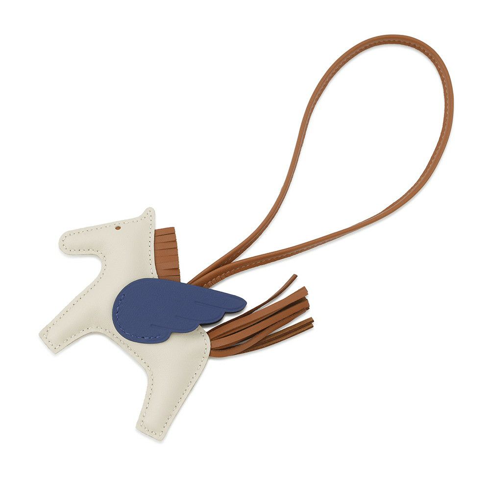 エルメス バッグチャーム ロデオPM ペガサス クレ/ブルータイ/ゴールド ラムスキン K刻印 HERMES チャーム オーナメント
