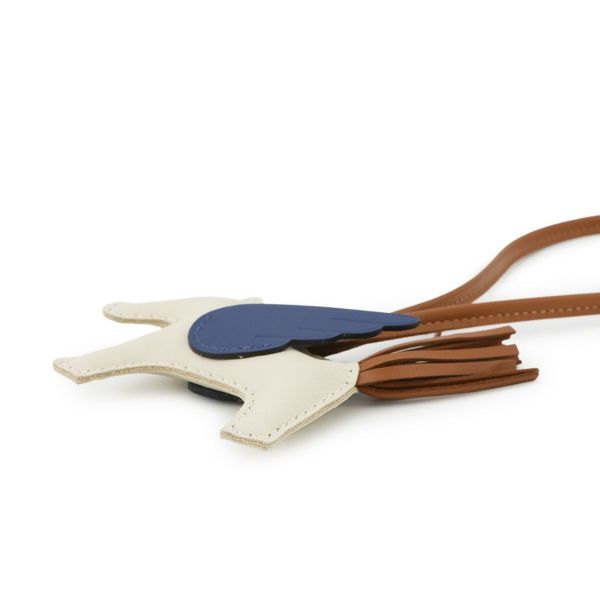 エルメス バッグチャーム ロデオPM ペガサス クレ/ブルータイ/ゴールド ラムスキン K刻印 HERMES チャーム オーナメント