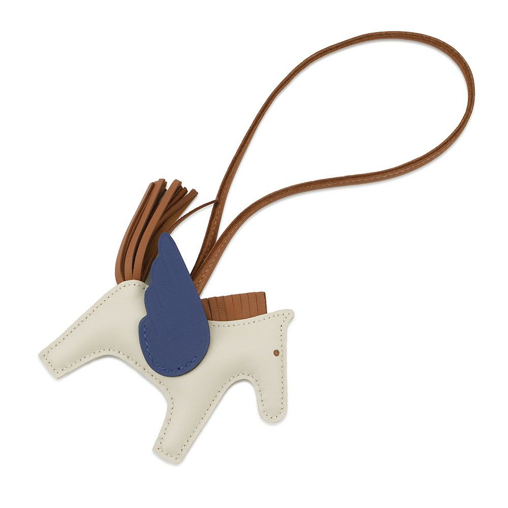 エルメス バッグチャーム ロデオPM ペガサス クレ/ブルータイ/ゴールド ラムスキン K刻印 HERMES チャーム オーナメント