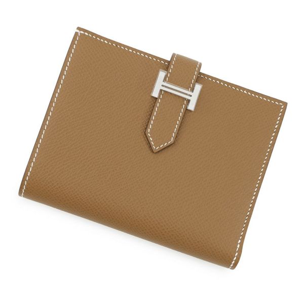 エルメス 二つ折り財布 ベアンコンパクト ゴールド/シルバー金具 エプソン W刻印 財布
