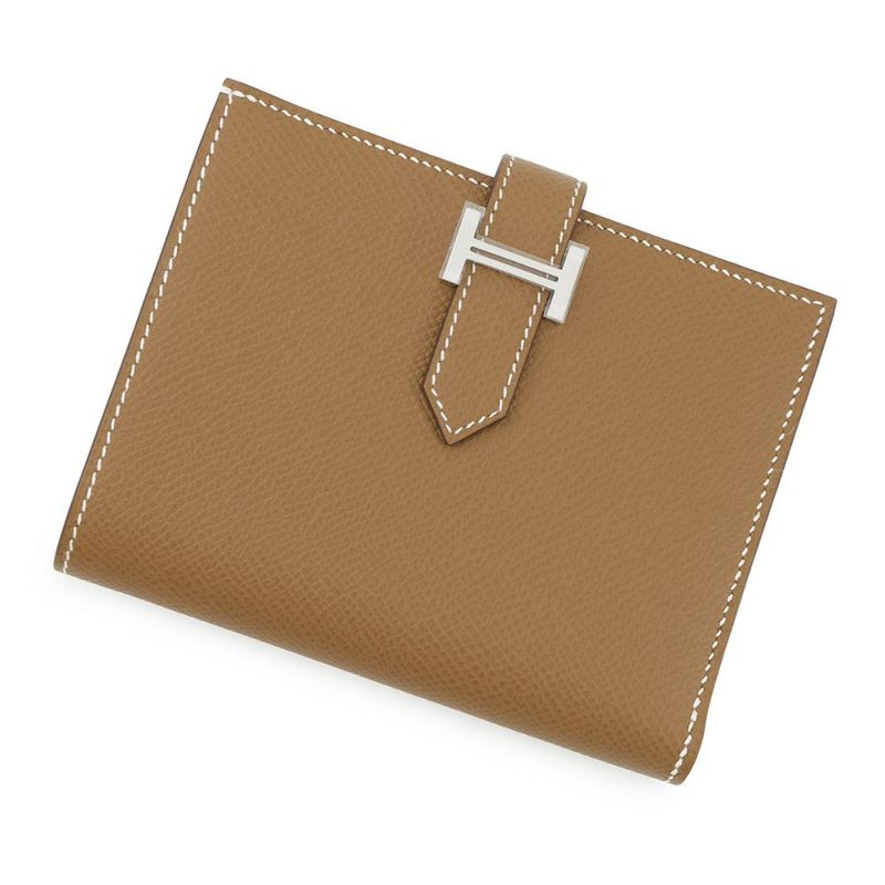 エルメス 二つ折り財布 ベアンコンパクト ゴールド/シルバー金具 エプソン W刻印 財布