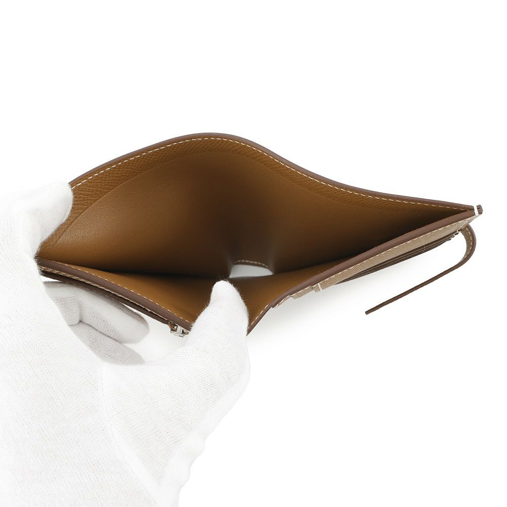 エルメス 二つ折り財布 ベアンコンパクト ゴールド/シルバー金具 エプソン W刻印 財布