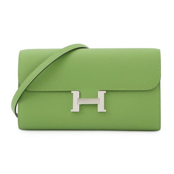 エルメス 長財布 コンスタンス トゥーゴー ロング ヴェールユッカ/シルバー金具 エプソン W刻印 財布