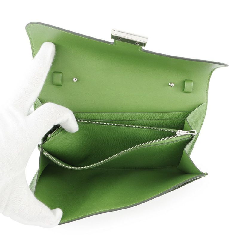 エルメス 長財布 コンスタンス トゥーゴー ロング ヴェールユッカ/シルバー金具 エプソン W刻印 財布