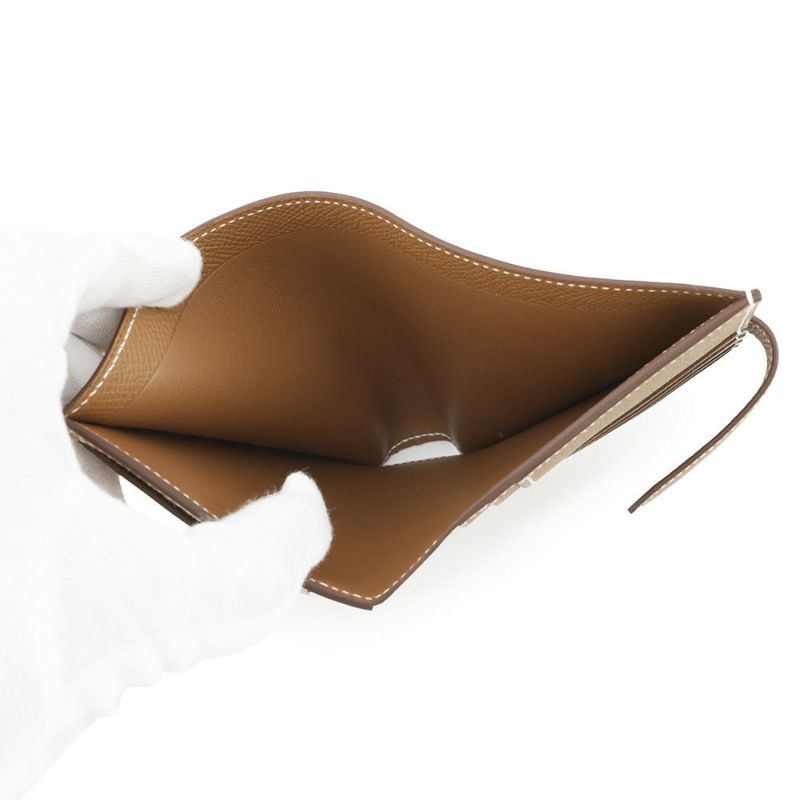 エルメス 二つ折り財布 ベアンコンパクト ゴールド/シルバー金具 エプソン W刻印 財布