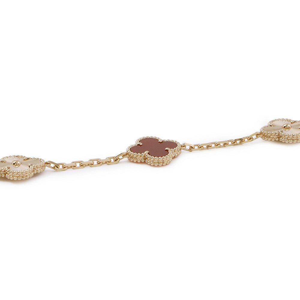 ヴァンクリーフ＆アーペル ブレスレット ヴィンテージ アルハンブラ ブレスレット 5モチーフ カーネリアン ギヨシェ K18PG VCARP7RP00