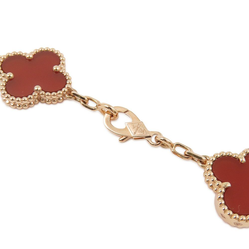 ヴァンクリーフ＆アーペル ブレスレット ヴィンテージ アルハンブラ ブレスレット 5モチーフ カーネリアン ギヨシェ K18PG VCARP7RP00