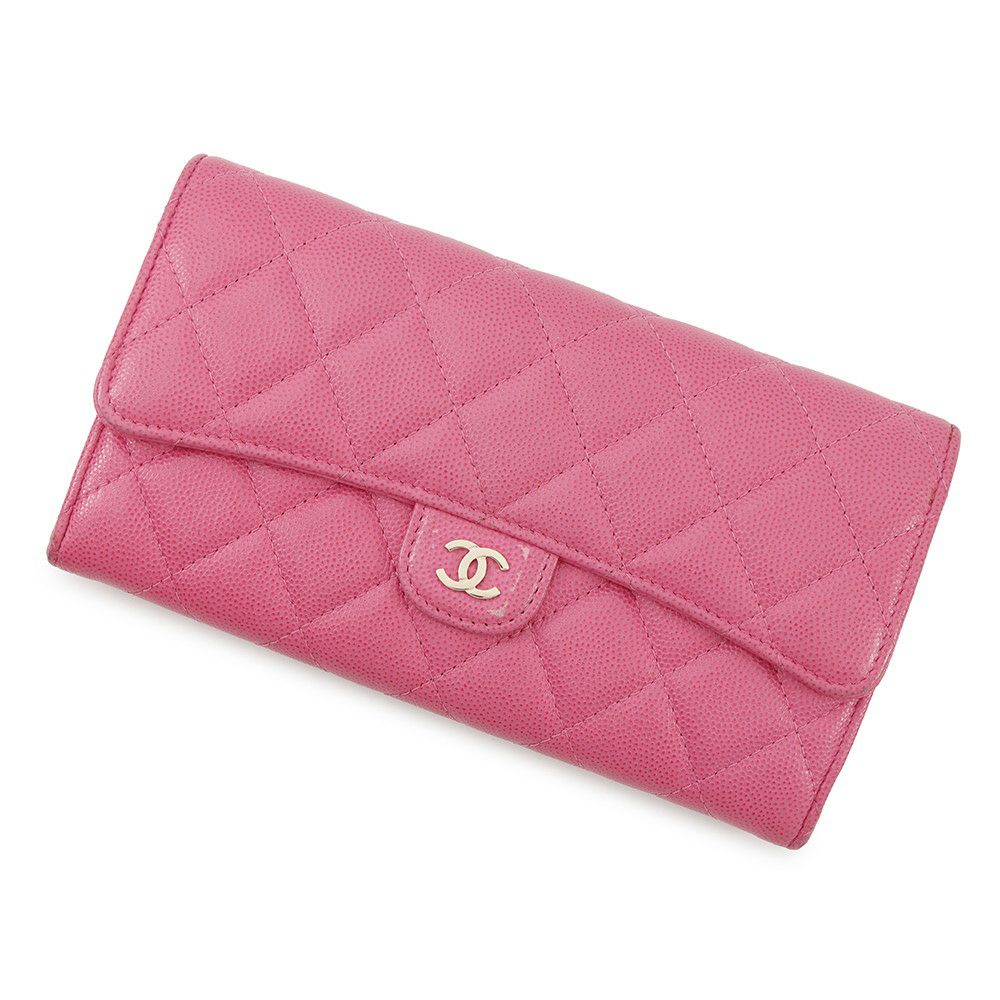 シャネル 長財布 マトラッセ ココマーク クラシック ロング フラップ ウォレット キャビアスキン AP0241 CHANEL