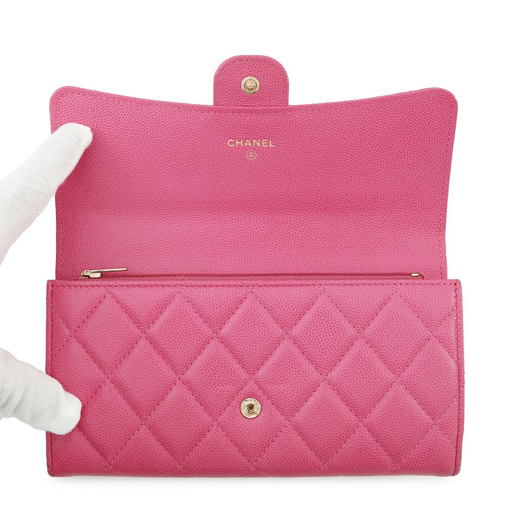 シャネル 長財布 マトラッセ ココマーク クラシック ロング フラップ ウォレット キャビアスキン AP0241 CHANEL