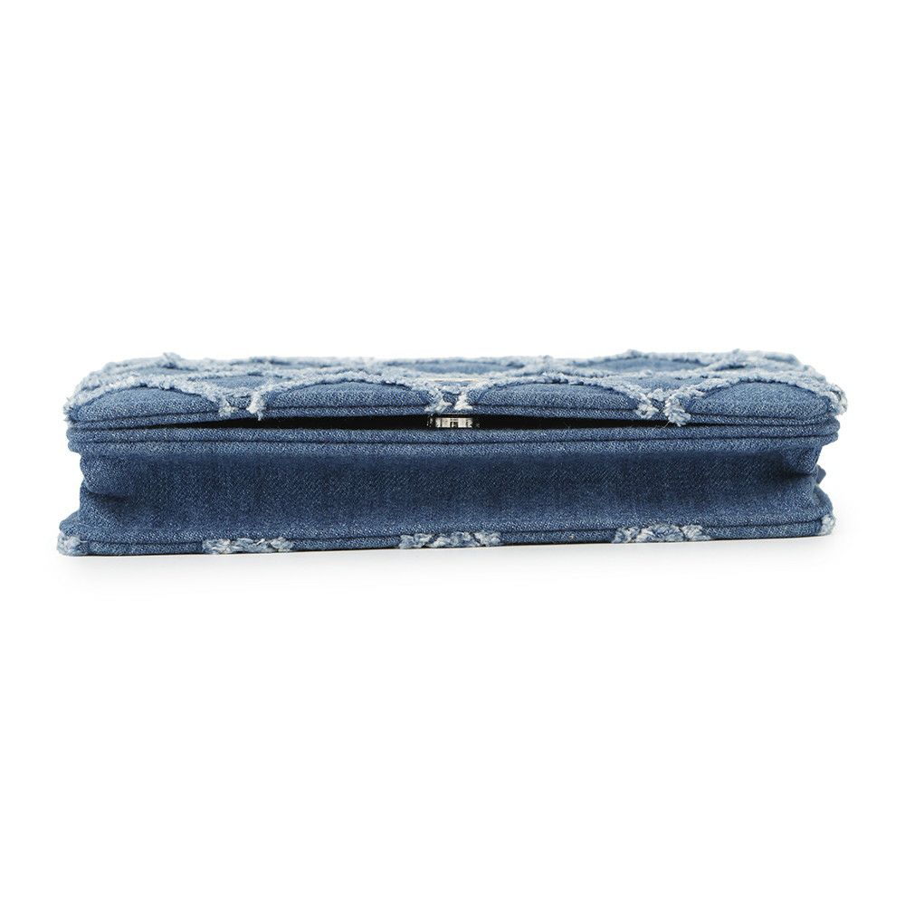 シャネル チェーンウォレット マトラッセ ココマーク デニム A33814 CHANEL 財布