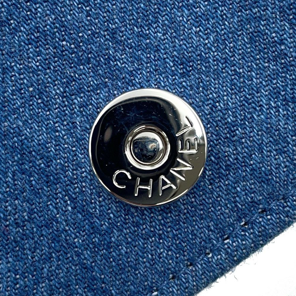 シャネル チェーンウォレット マトラッセ ココマーク デニム A33814 CHANEL 財布