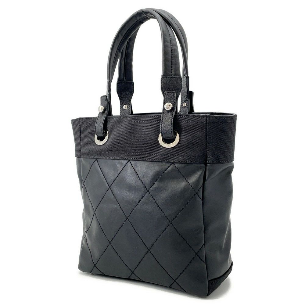 シャネル トートバッグ パリビアリッツトートPM マトラッセ ココマーク A34208 CHANEL 黒
