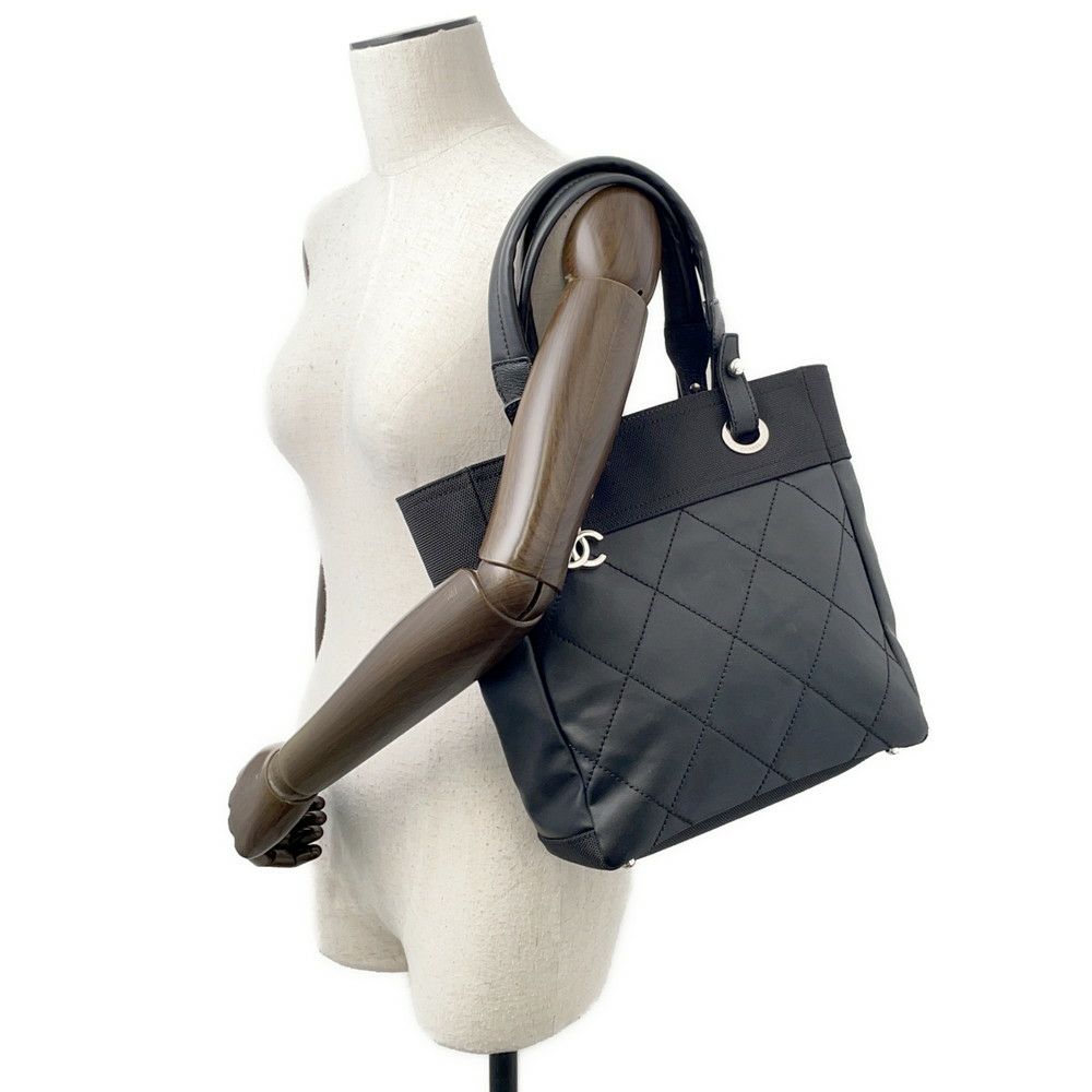 シャネル トートバッグ パリビアリッツトートPM マトラッセ ココマーク A34208 CHANEL 黒