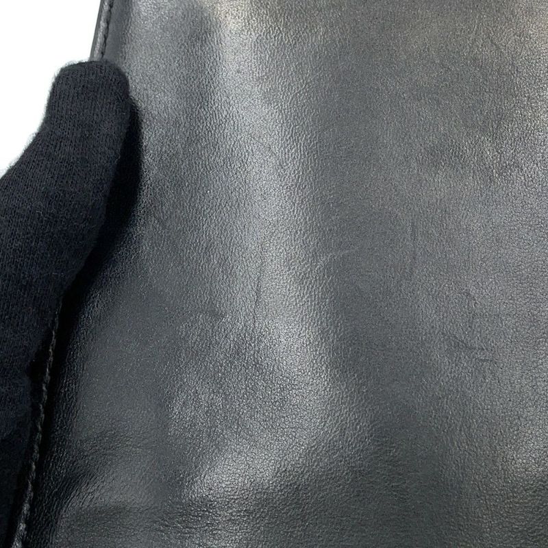 シャネル チェーンショルダーバッグ ボーイシャネル レザー ファー CHANEL 黒