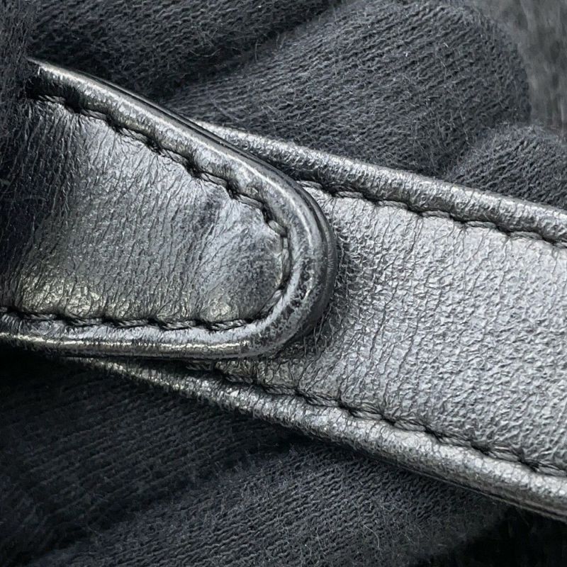 シャネル チェーンショルダーバッグ ボーイシャネル レザー ファー CHANEL 黒