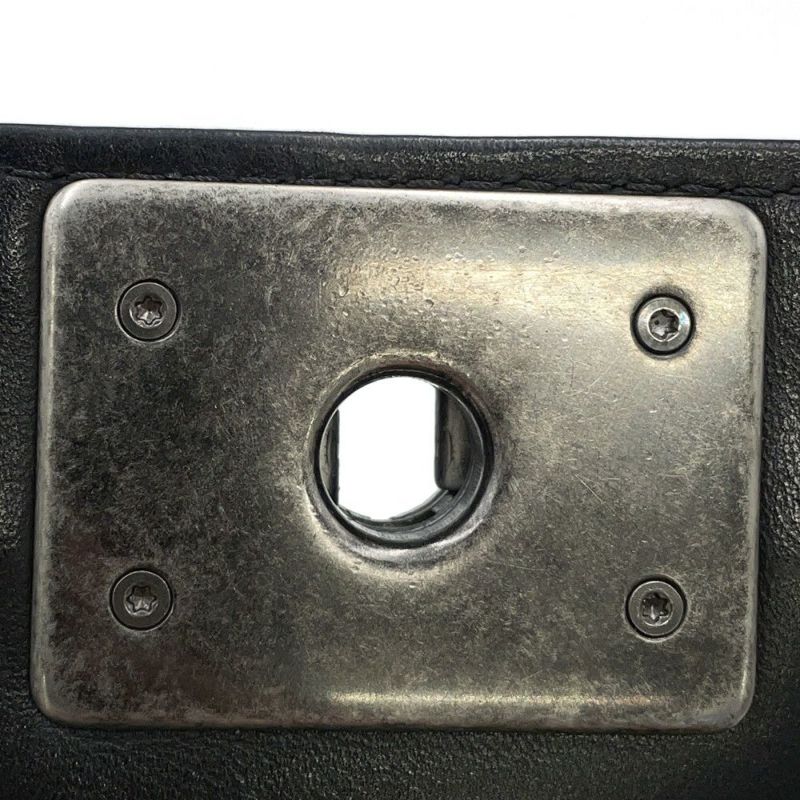 シャネル チェーンショルダーバッグ ボーイシャネル レザー ファー CHANEL 黒