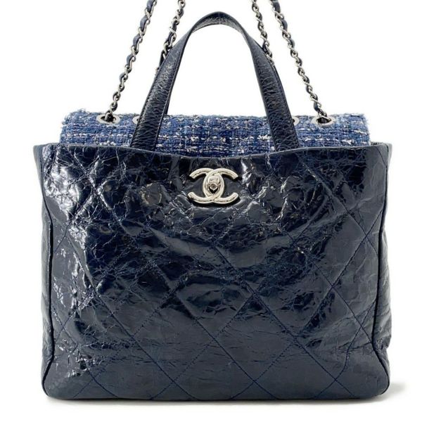 シャネル  チェーンショルダーバッグ マトラッセ ココマーク ポートベロー ツイード A46148 CHANEL 2way