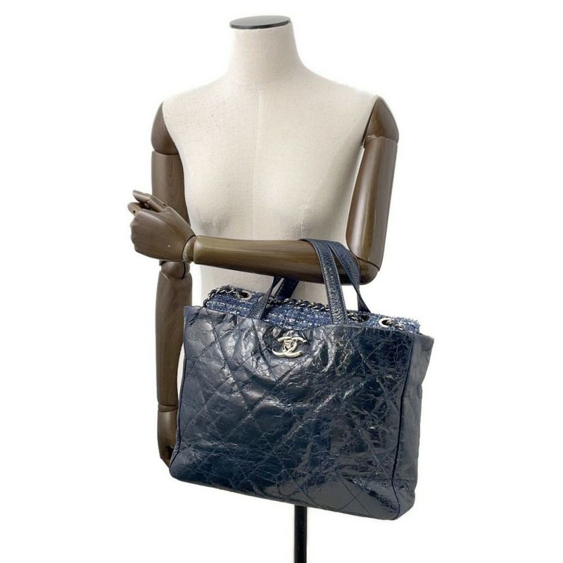 シャネル  チェーンショルダーバッグ マトラッセ ココマーク ポートベロー ツイード A46148 CHANEL 2way