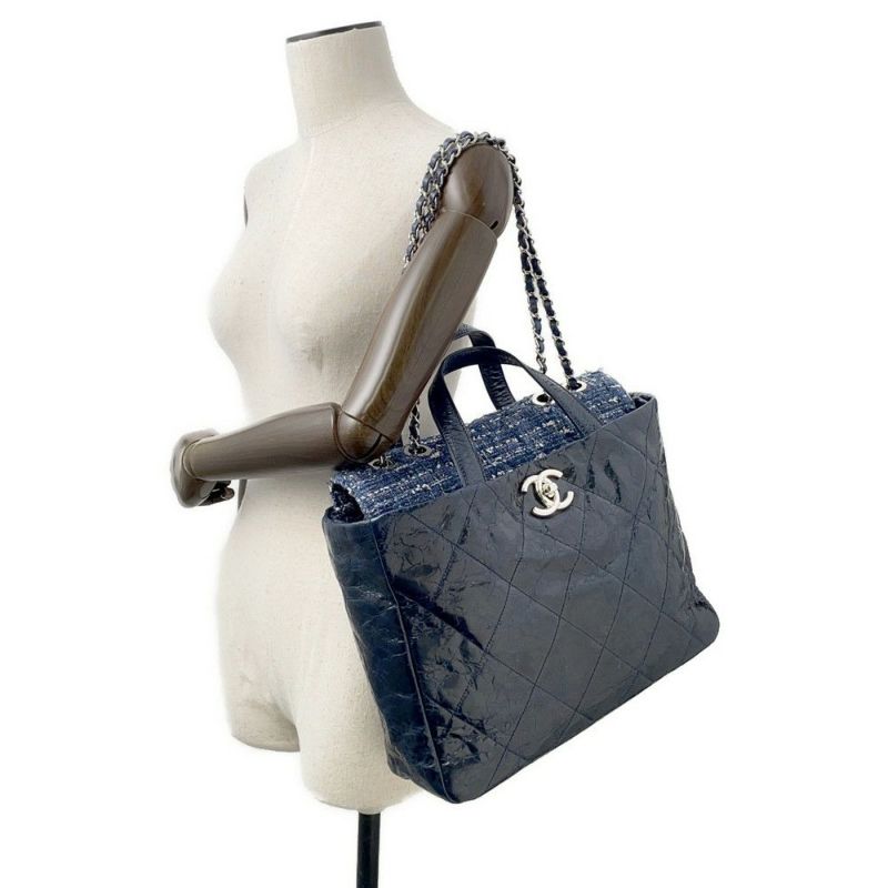 シャネル  チェーンショルダーバッグ マトラッセ ココマーク ポートベロー ツイード A46148 CHANEL 2way