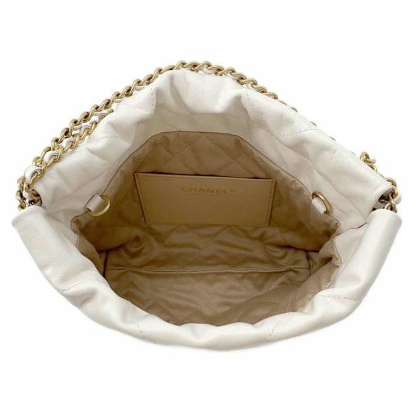 シャネル ハンドバッグ CHANEL 22 ミニ ココマーク シャイニーカーフレザー AS3980 2wayショルダーバッグ 白