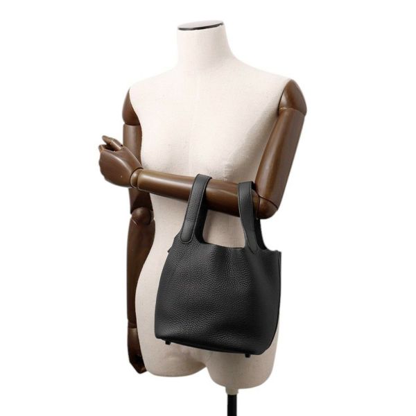 エルメス ハンドバッグ ピコタンロックPM モノクローム ブラック/ブラック金具 トリヨンクレマンス U刻印 黒