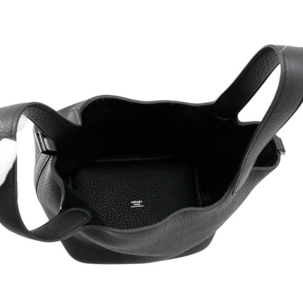 エルメス ハンドバッグ ピコタンロックPM モノクローム ブラック/ブラック金具 トリヨンクレマンス U刻印 黒