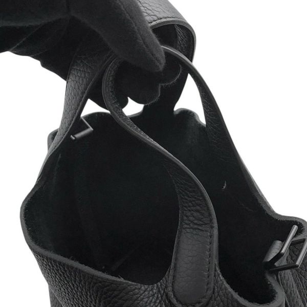 エルメス ハンドバッグ ピコタンロックPM モノクローム ブラック/ブラック金具 トリヨンクレマンス U刻印 黒